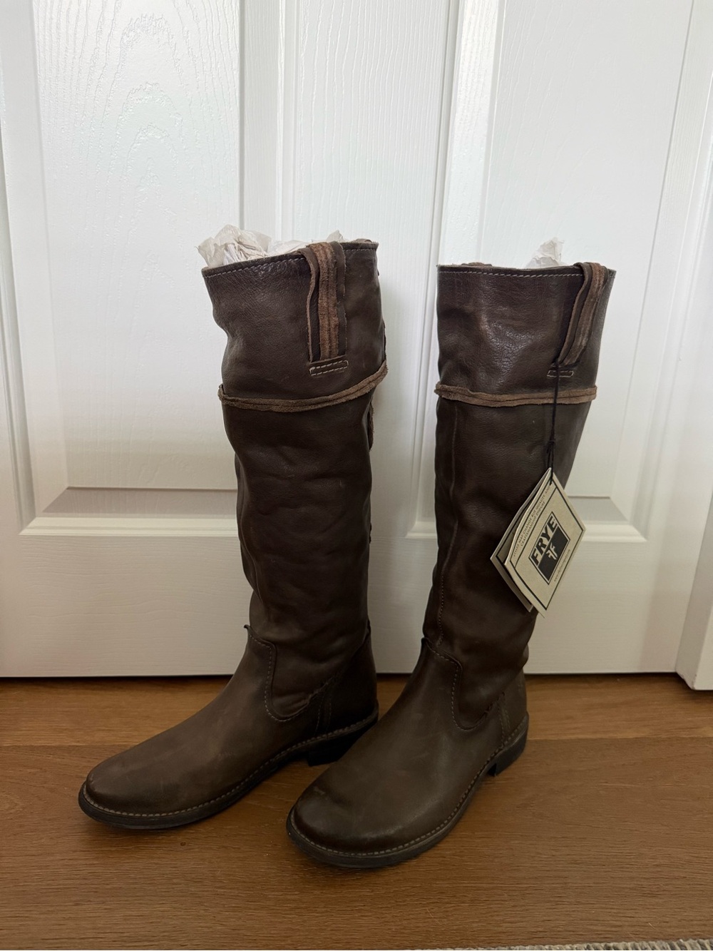 Frye Dark Brown Leather Knee-High Boots